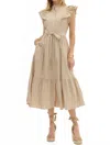 Entro The Margo Midi Dress In Khaki In Neutral