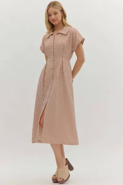 Entro The Marlowe Striped Maxi Dress In Red In Multi