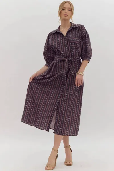 Entro The Natalie Dress In Black In Blue