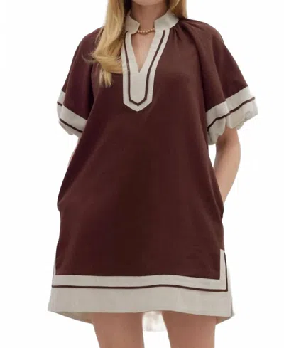 Entro The Reagan Dress In Chocolate In Multi