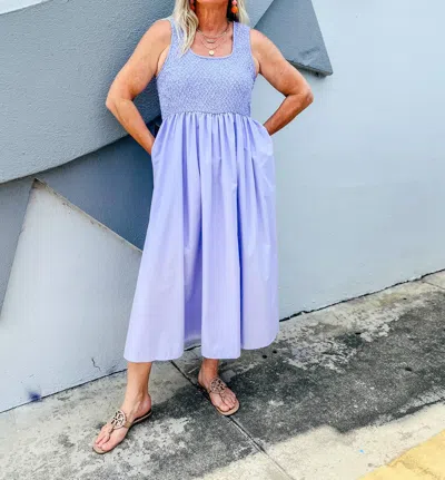 Entro There She Goes Midi Dress In Periwinkle