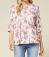Entro Tie Dye & Stars Top In Mauve