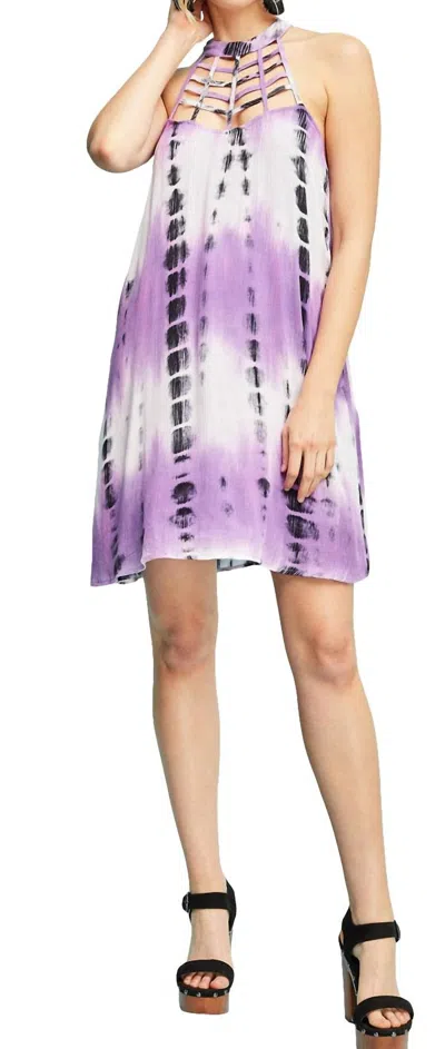 Entro Tie Dye Sleeveless Dress In Purple