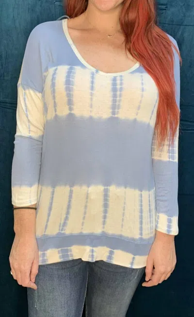 Entro Tie Dye Tunic In Blue & White In Multi