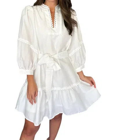 Entro Tie Waist Mini Dress In Off White