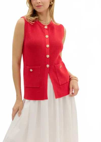Entro Tiegan Sleeveless Vest In Red