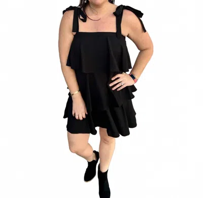 Entro Tiered Ruffle Dress In Black