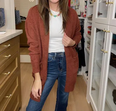 Entro Time To Smile Cardigan In Chocolate In Brown