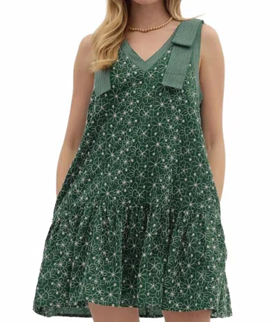 Entro Timeless And True Floral Dress In Hunter Green