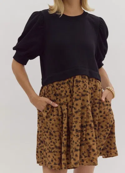 Entro Too Strong Cheater Dress In Brown In Black
