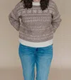Entro Too Sweet Fair Isle Sweater In Mocha