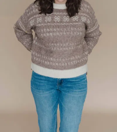 Entro Too Sweet Fair Isle Sweater In Mocha