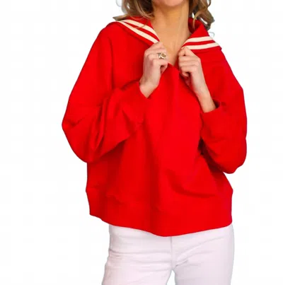 Entro Track Star Long Sleeve Top In Red