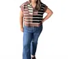 Entro Tri Color Quarter Zip In Multi In Multi