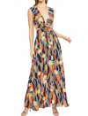 Entro Tropical Maxi Dress With Cut Outs In Black In Multi