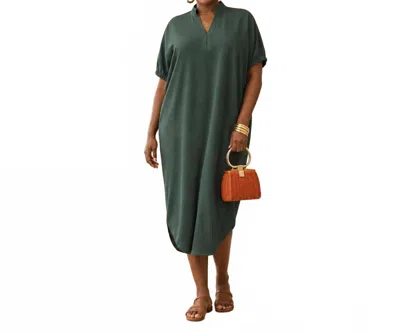 Entro Tru' Comfort Midi Dress In Forest In Green