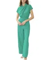 Entro Twist Front Pantsuit In Green In Green