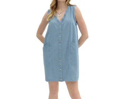 Entro Twisted Roots Dress In Light Denim In Blue