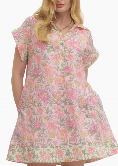 Entro Valeria Mini Dress In Light Pink