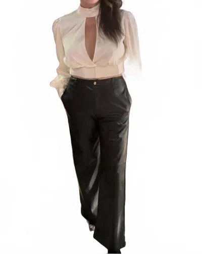 Entro Vegan Leather Trouser In Black