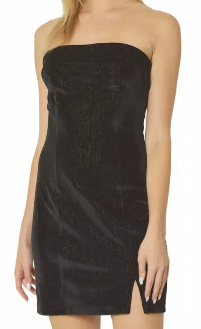 Entro Velvet Mini Dress In Black