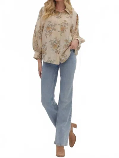 Entro Vera Long Sleeve Top In Ecru In Neutral