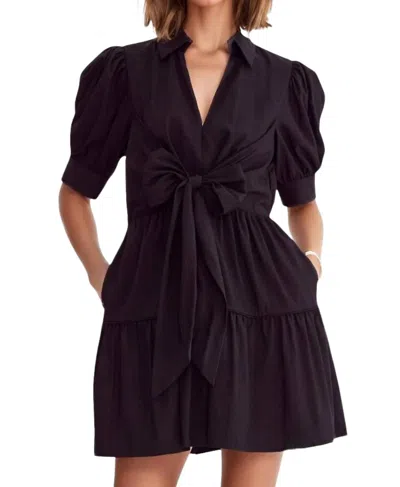 Entro Victoria Front Bow Mini Dress In Black