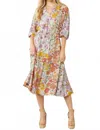 Entro Vintage Floral Midi Dress In Multi In Multi