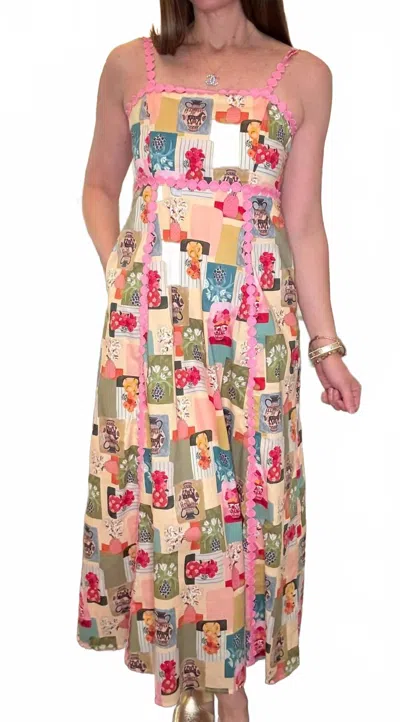 Entro Vintage Patchwork Maxi Dress In Pink Multi