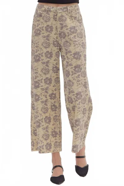 Entro Vintage Rose Ankle Pants In Ecru In Pink