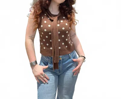 Entro Vivian Sweater In Brown In Animal Print