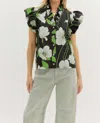 Entro Water Lily Top In Black/green