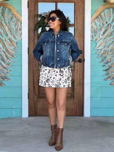 Entro Western Canvas Skort In Ecru In White