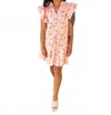 Entro What I Can Be Floral Collared Dress In Peach In Pink