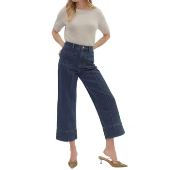 Entro Wide Cuffed Ankle Pants In Blue