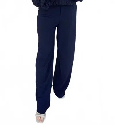 Entro Wide Leg Dress Pants In Black In Blue
