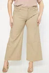 Entro Wide Leg Pants - Plus In Tan In Beige