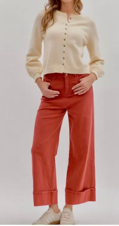 Entro Wide Leg Pants In Rust In Multi
