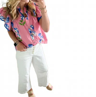 Entro Wide Leg Trousers In White