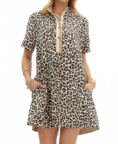 Entro Wild Card Mini Dress In Leopard Print In Animal Print