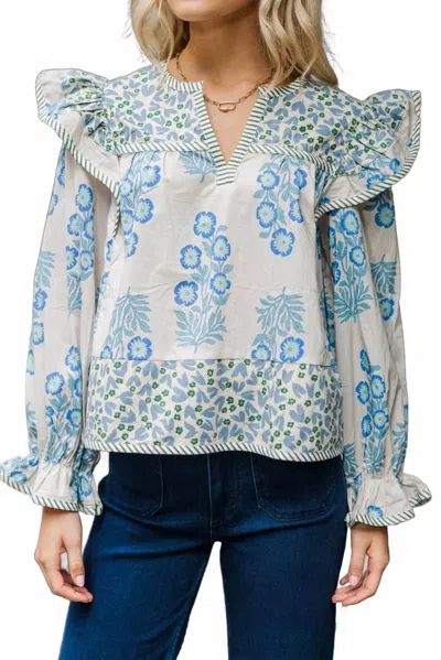 Entro Women's Caroline Blouse In White Multi