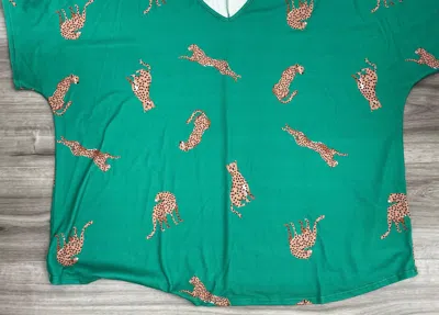 Entro Women's Cheetah Top In Green