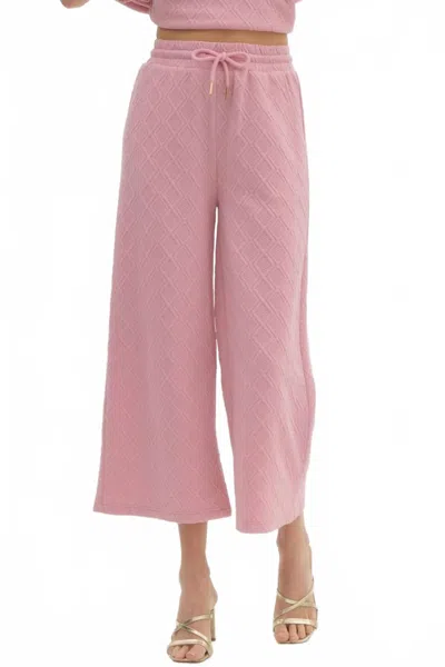 Entro Dolman Sleeve Textured Pullover In Pink