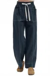 Entro Women's Drawstring Pant In Navy In Blue