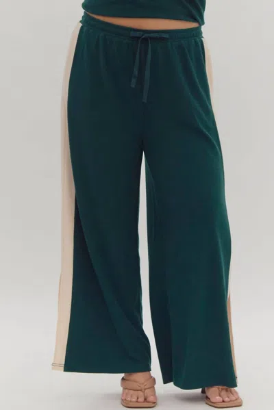 Entro Women's Easy Going High Waisted Curvy Pants In Pine In Green