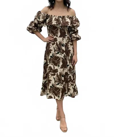 Entro Women's Elevated Everyday Glam Dress In Rich Brown In Multi