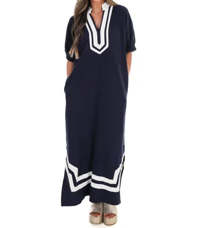 Entro Women's In The Best Way Contrast Midi Dress In Navy In Multi