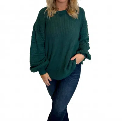 Entro Women's Kaleigh Textured Sweater In Hunter Green In Multi