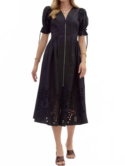 Entro Women's Laura Cinched Waist Midi Dress In Black