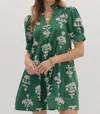 Entro Women's Lavish Romance Floral Mini Dress In Green In Green